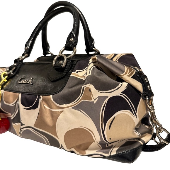 Coach Multicolor Sateen Ashley Scarf Print Satchel Purse - Picture 5 of 12